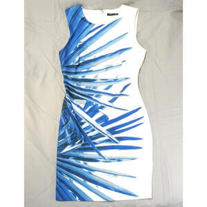 Tommy Hilfiger Floral Sleeveless Sheath Dress Size 4 Blue White‎